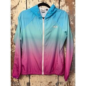 Women's Small Fila Ombre Hooded Windbreaker Jacket, size small